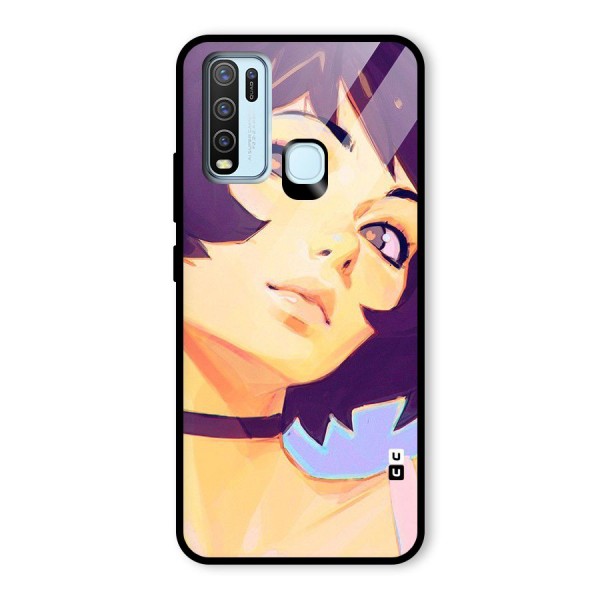 Girl Face Art Glass Back Case for Vivo Y30