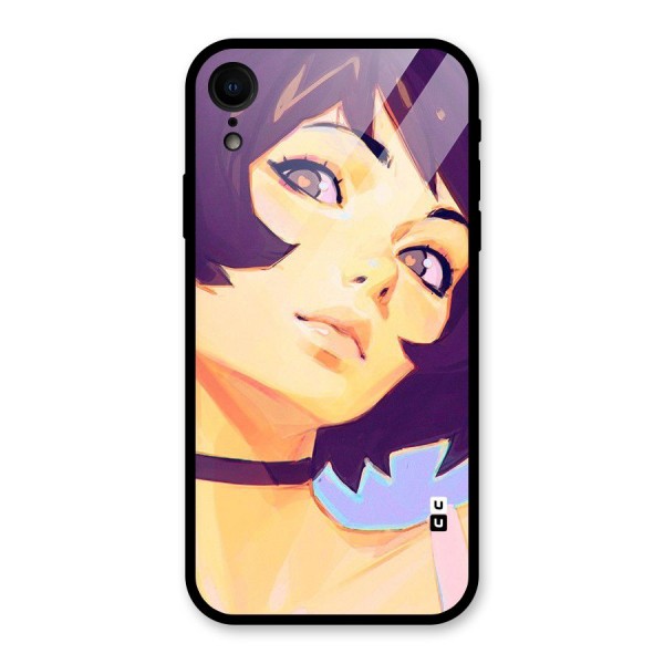 Girl Face Art Glass Back Case for XR