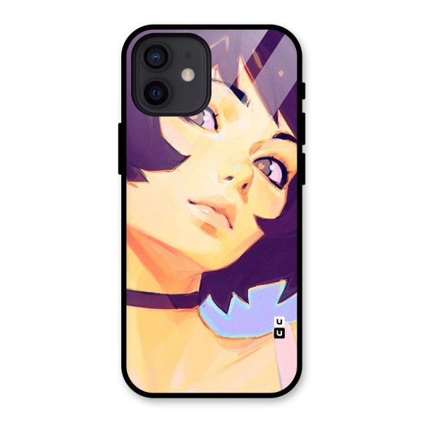 Girl Face Art Glass Back Case for iPhone 12