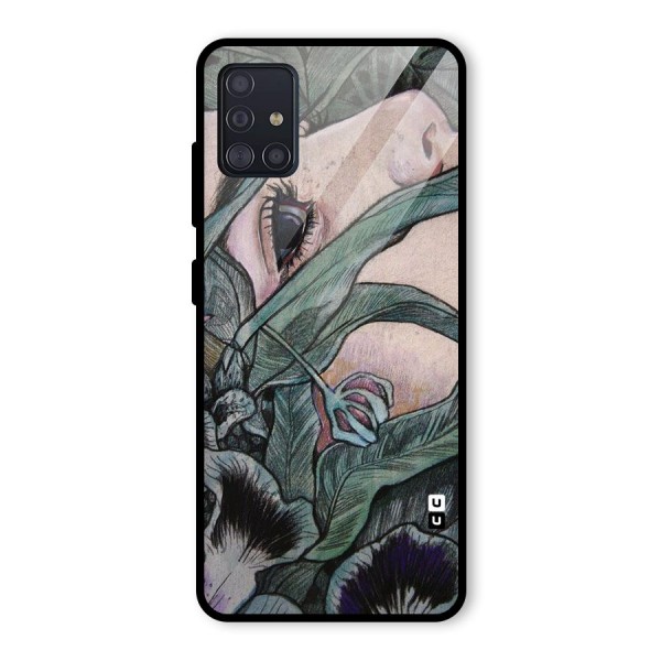 Girl Grass Art Glass Back Case for Galaxy A51