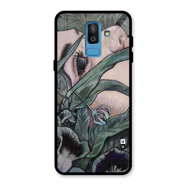 Girl Grass Art Glass Back Case for Galaxy J8