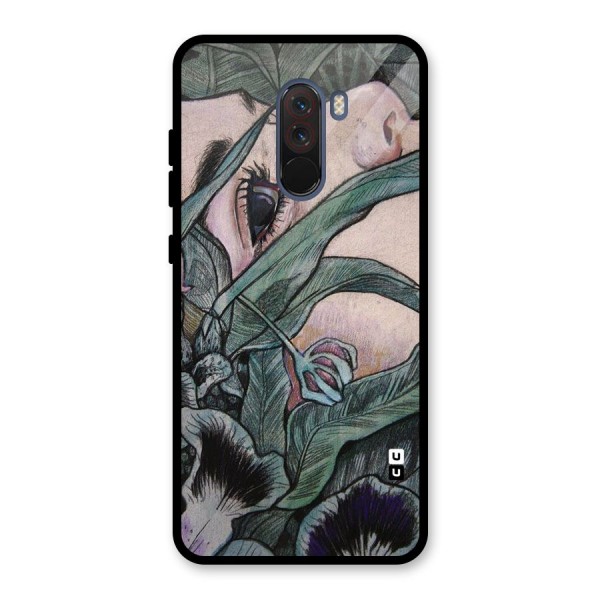 Girl Grass Art Glass Back Case for Poco F1