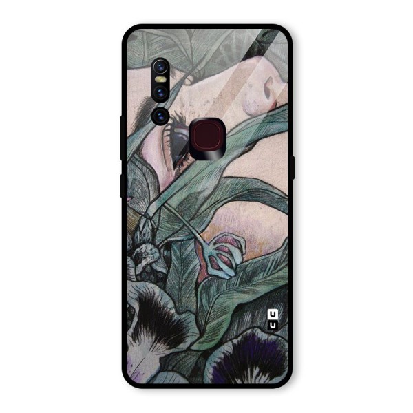 Girl Grass Art Glass Back Case for Vivo V15