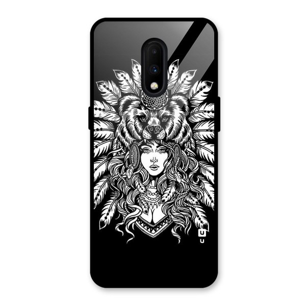 Girl Pattern Art Glass Back Case for OnePlus 7