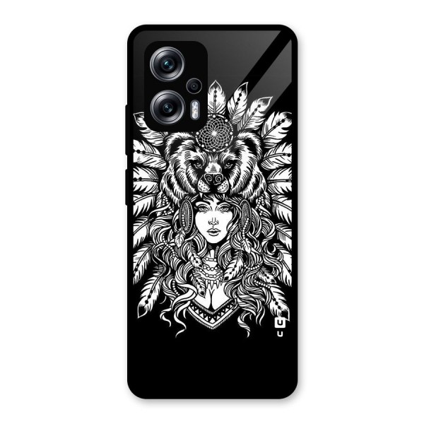 Girl Pattern Art Glass Back Case for Redmi K50i