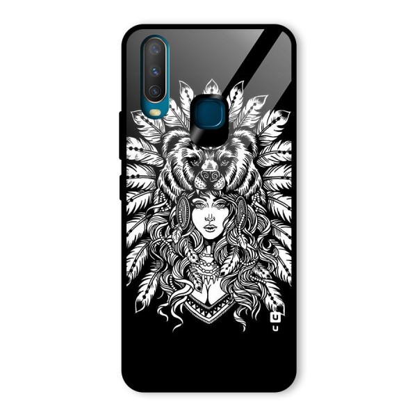 Girl Pattern Art Glass Back Case for Vivo Y12