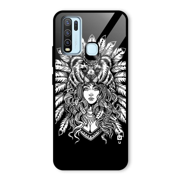 Girl Pattern Art Glass Back Case for Vivo Y30