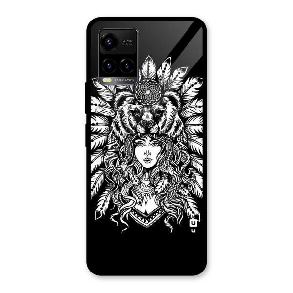 Girl Pattern Art Glass Back Case for Vivo Y33s