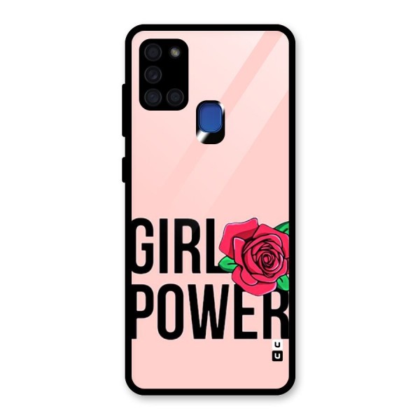 Girl Power Glass Back Case for Galaxy A21s