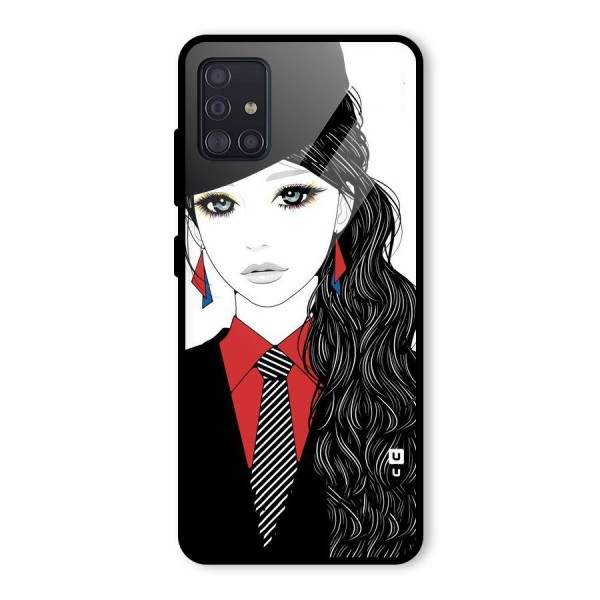 Girl Tie Glass Back Case for Galaxy A51