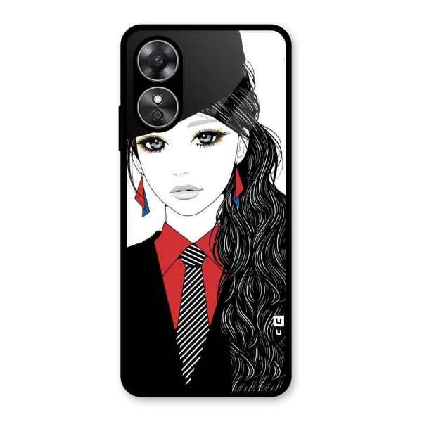 Girl Tie Glass Back Case for Oppo A17