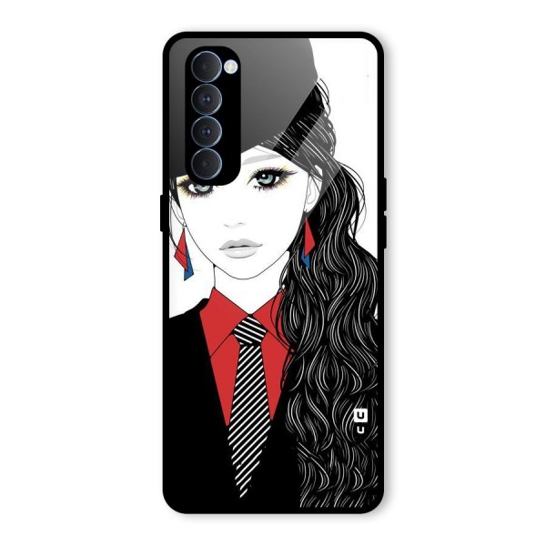 Girl Tie Glass Back Case for Oppo Reno4 Pro