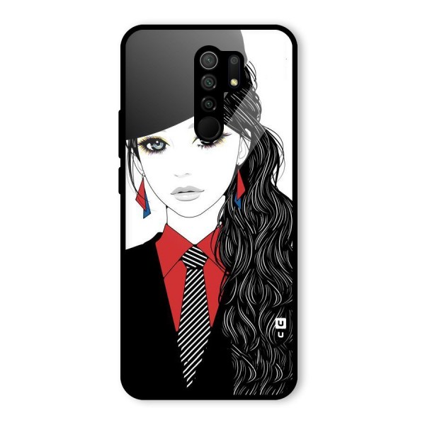 Girl Tie Glass Back Case for Redmi 9 Prime