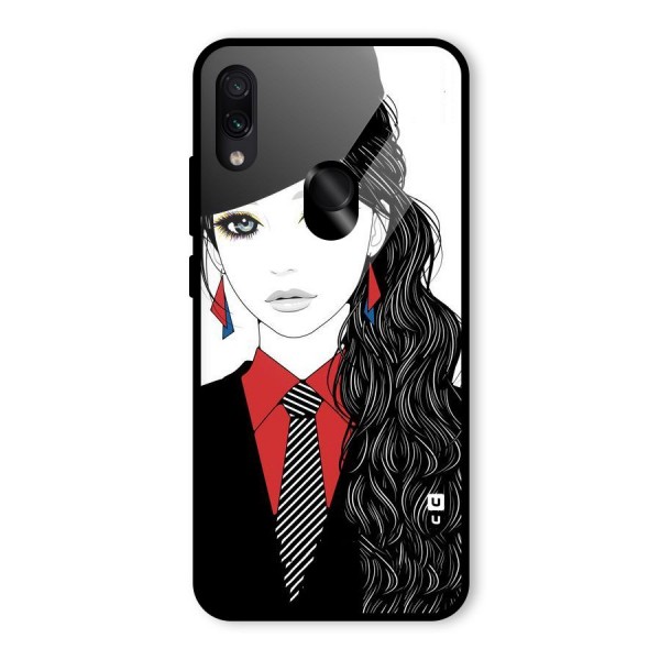 Girl Tie Glass Back Case for Redmi Note 7