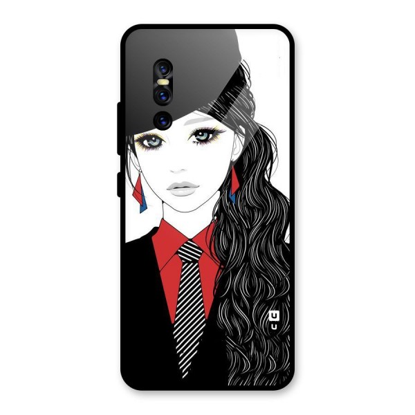 Girl Tie Glass Back Case for Vivo V15 Pro