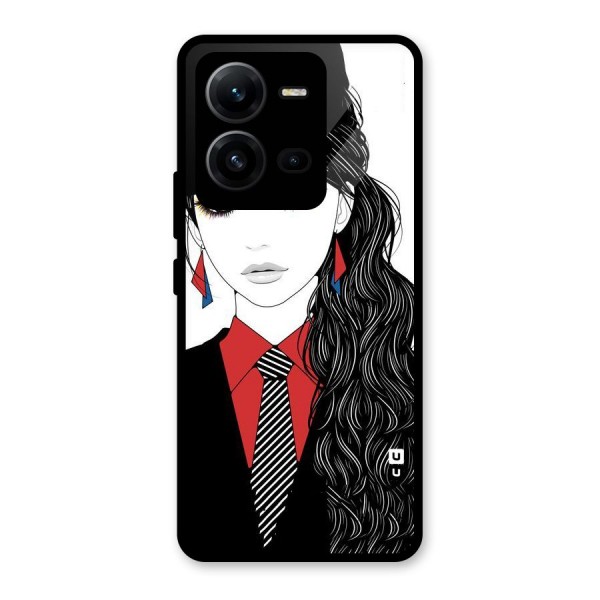 Girl Tie Glass Back Case for Vivo V25