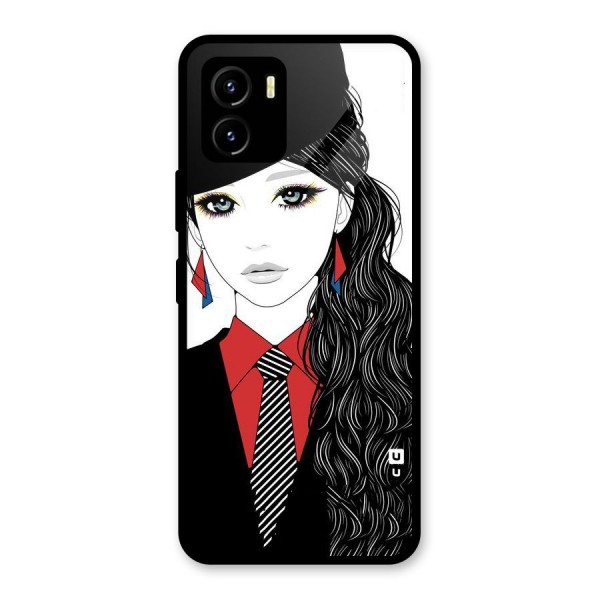 Girl Tie Glass Back Case for Vivo Y15s