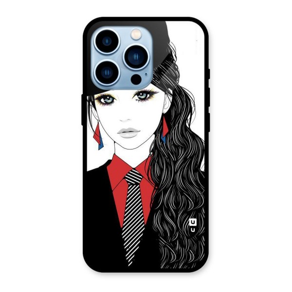 Girl Tie Glass Back Case for iPhone 13 Pro