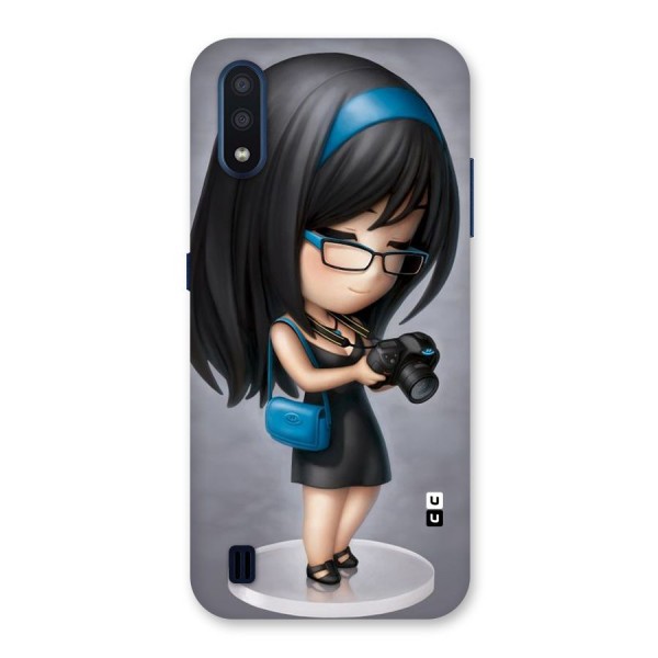 Girl With Camera Back Case for Galaxy M01