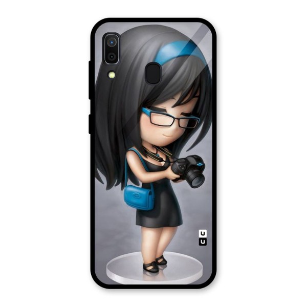 Girl With Camera Glass Back Case for Galaxy A30