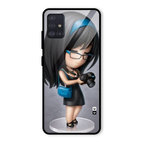 Girl With Camera Glass Back Case for Galaxy A51