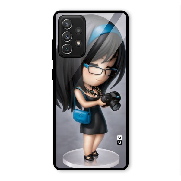 Girl With Camera Glass Back Case for Galaxy A72