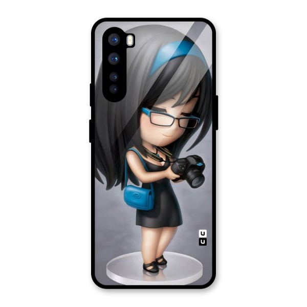 Girl With Camera Glass Back Case for OnePlus Nord