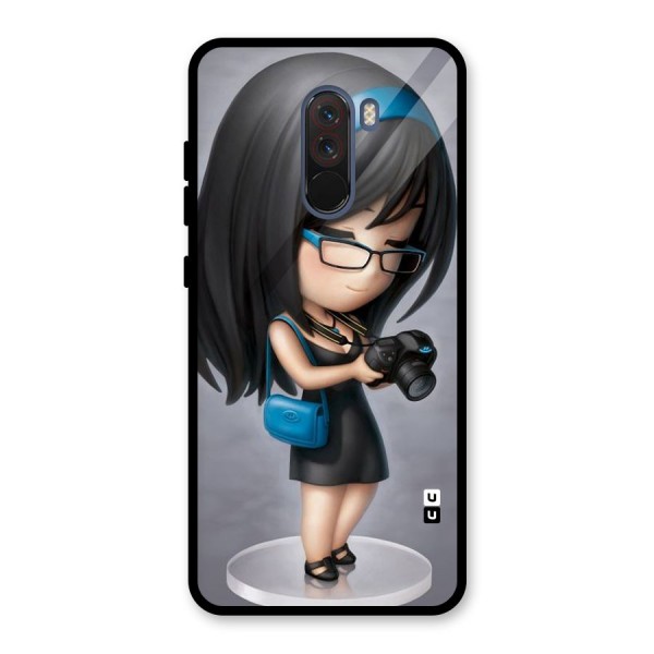 Girl With Camera Glass Back Case for Poco F1