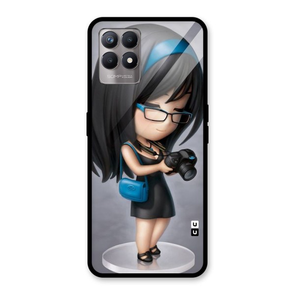 Girl With Camera Glass Back Case for Realme 8i