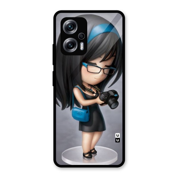 Girl With Camera Glass Back Case for Redmi K50i