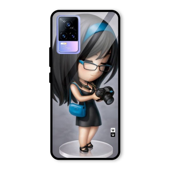 Girl With Camera Glass Back Case for Vivo Y73
