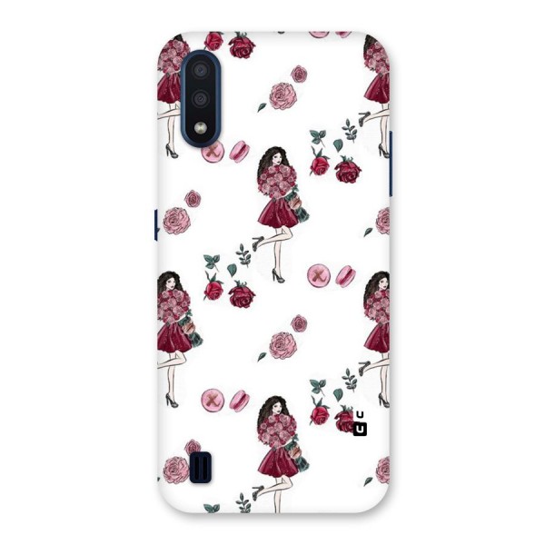 Girl With Flowers Back Case for Galaxy M01