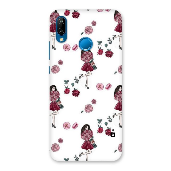 Girl With Flowers Back Case for Huawei P20 Lite