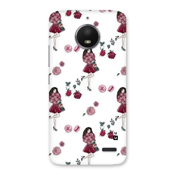 Girl With Flowers Back Case for Moto E4