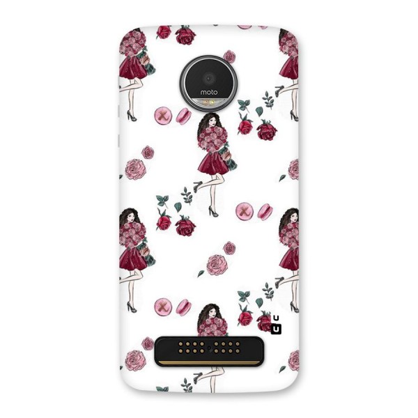 Girl With Flowers Back Case for Moto Z Play