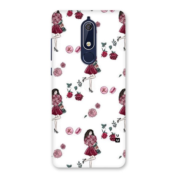 Girl With Flowers Back Case for Nokia 5.1