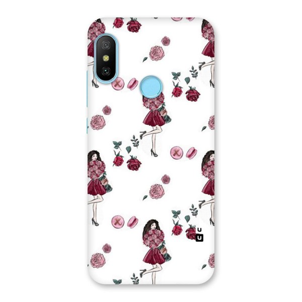 Girl With Flowers Back Case for Redmi 6 Pro