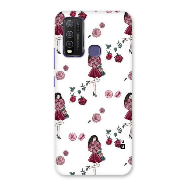 Girl With Flowers Back Case for Vivo Y30