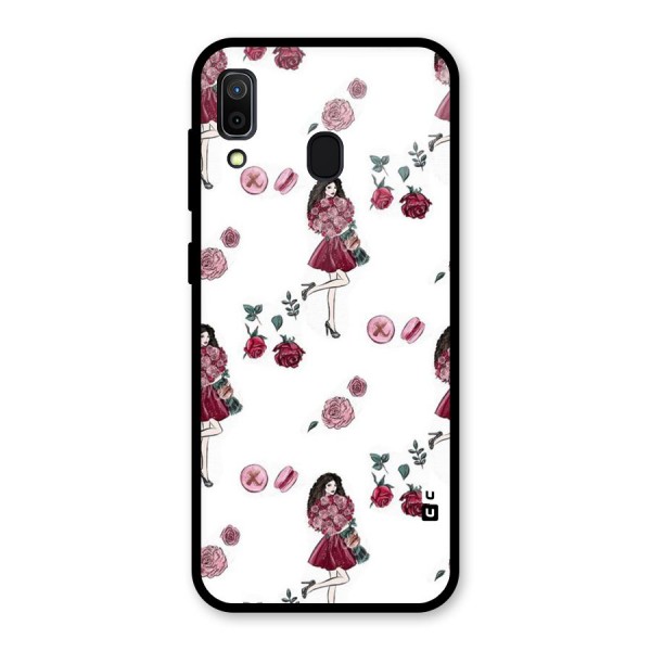 Girl With Flowers Glass Back Case for Galaxy A30