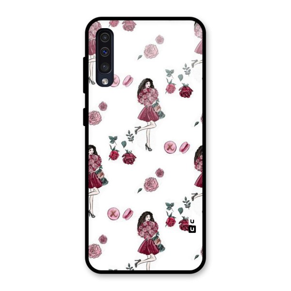 Girl With Flowers Glass Back Case for Galaxy A50s