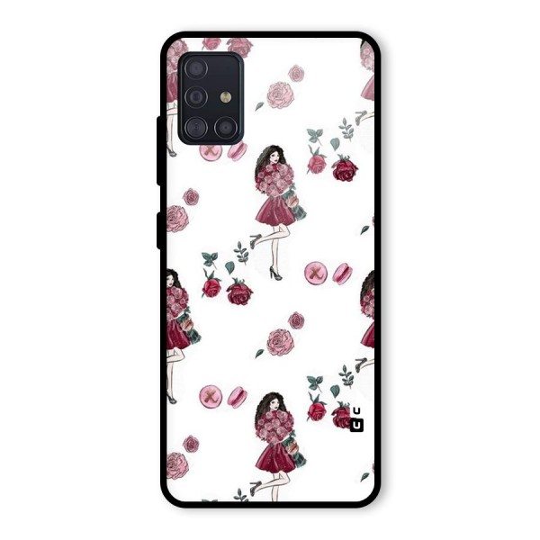 Girl With Flowers Glass Back Case for Galaxy A51