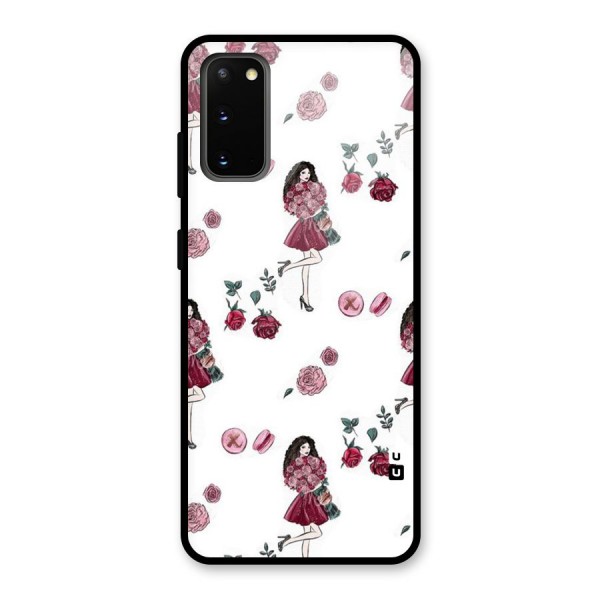 Girl With Flowers Glass Back Case for Galaxy S20