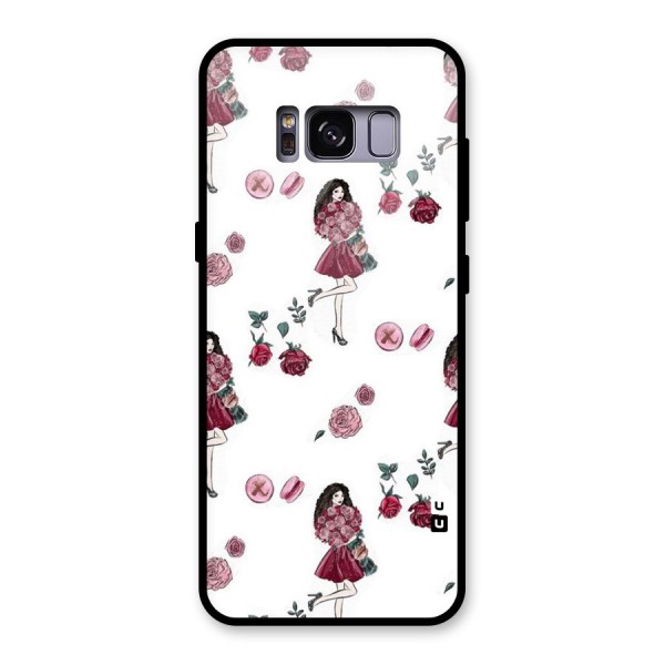 Girl With Flowers Glass Back Case for Galaxy S8