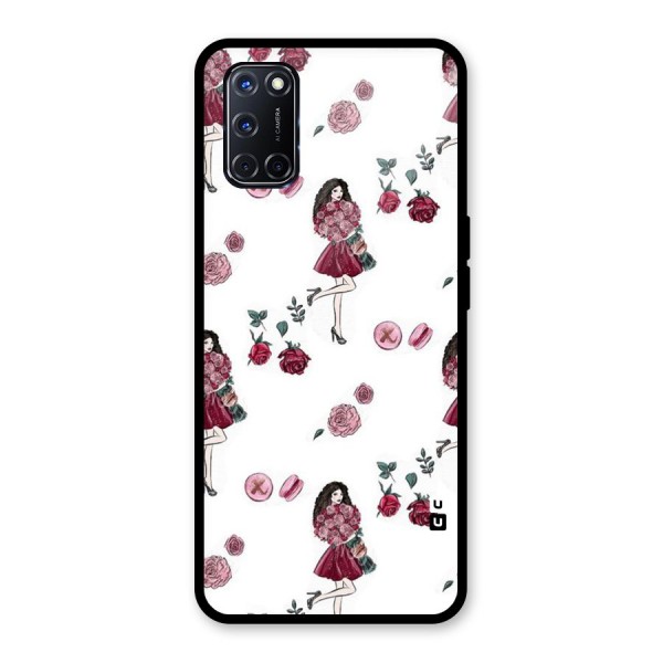 Girl With Flowers Glass Back Case for Oppo A52