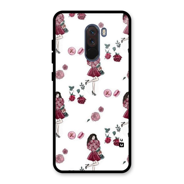 Girl With Flowers Glass Back Case for Poco F1