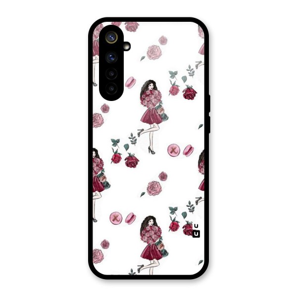 Girl With Flowers Glass Back Case for Realme 6