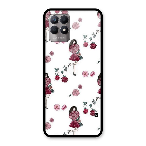 Girl With Flowers Glass Back Case for Realme 8i