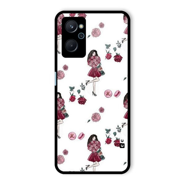 Girl With Flowers Glass Back Case for Realme 9i