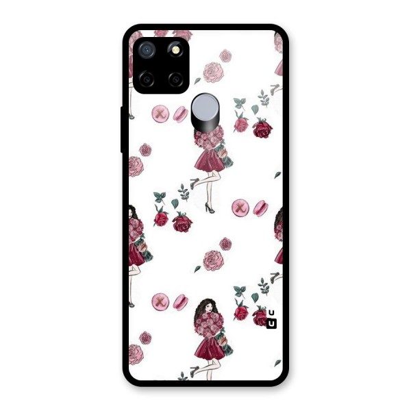 Girl With Flowers Glass Back Case for Realme C12