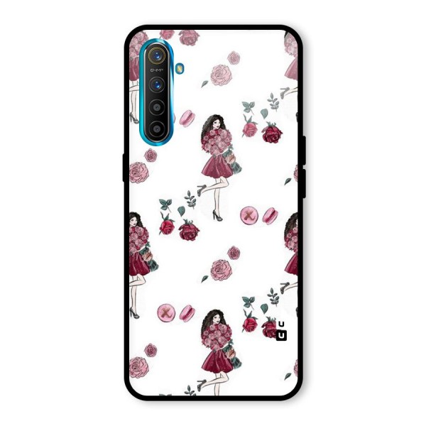 Girl With Flowers Glass Back Case for Realme XT